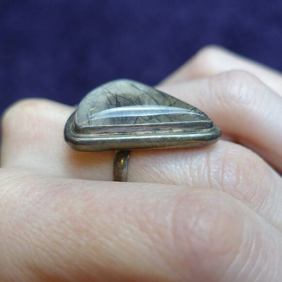 ritulated/tourmalated quartz in sterling silver - Picture 4 of 5